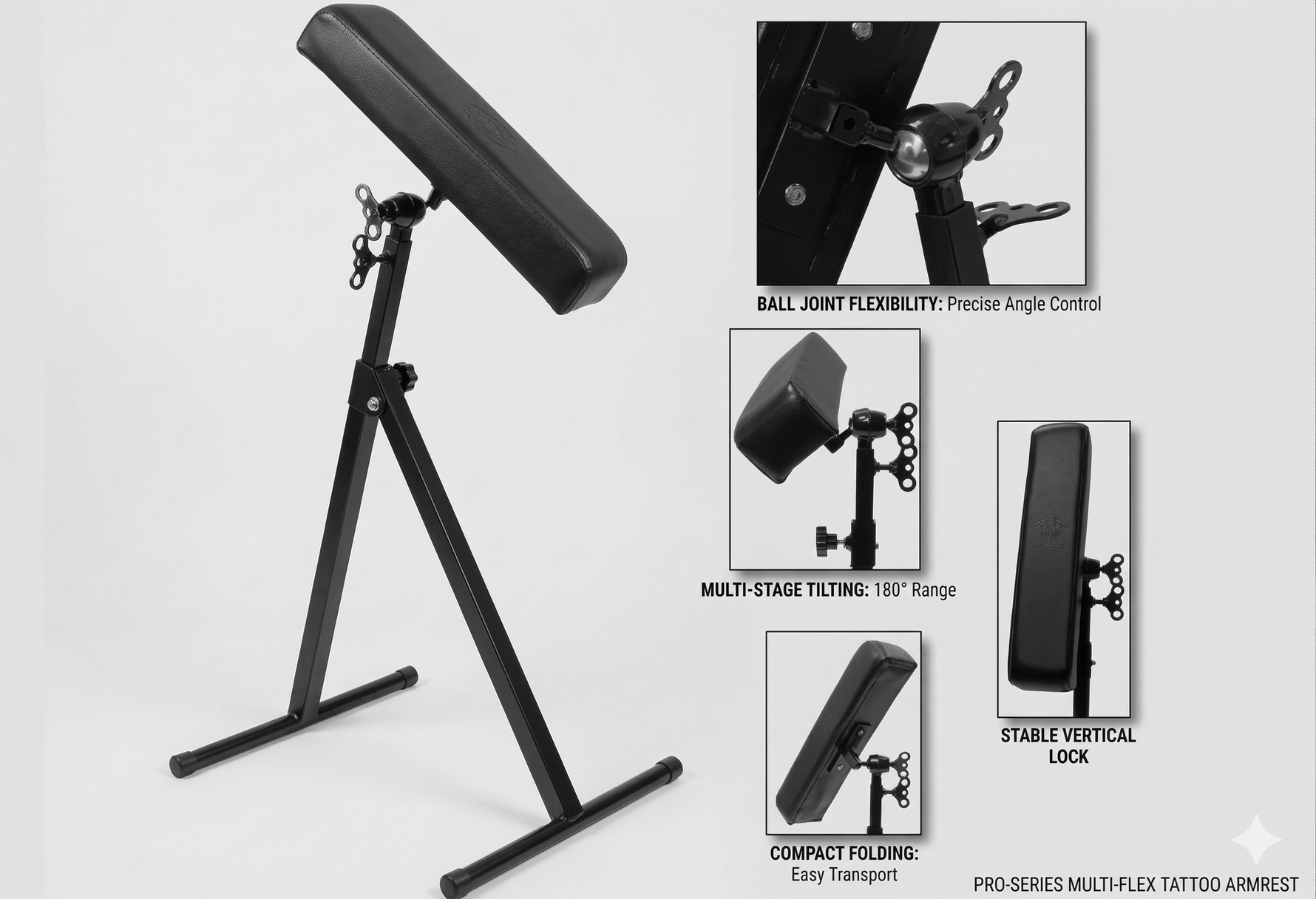Ball & Socket Joint Full Angle-Adjustable Armrest