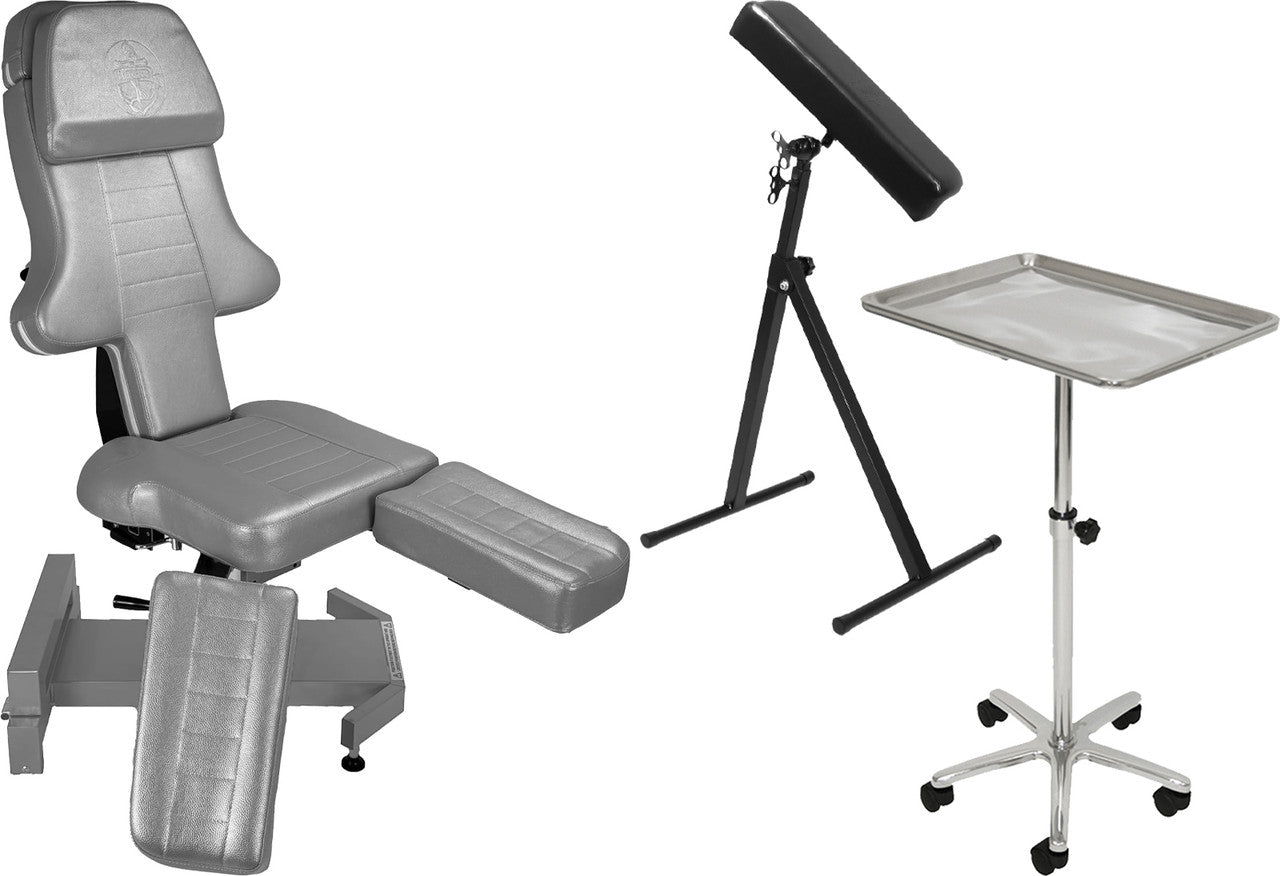 Grey Electric Hydraulic InkBed™ Complete Tattoo Package