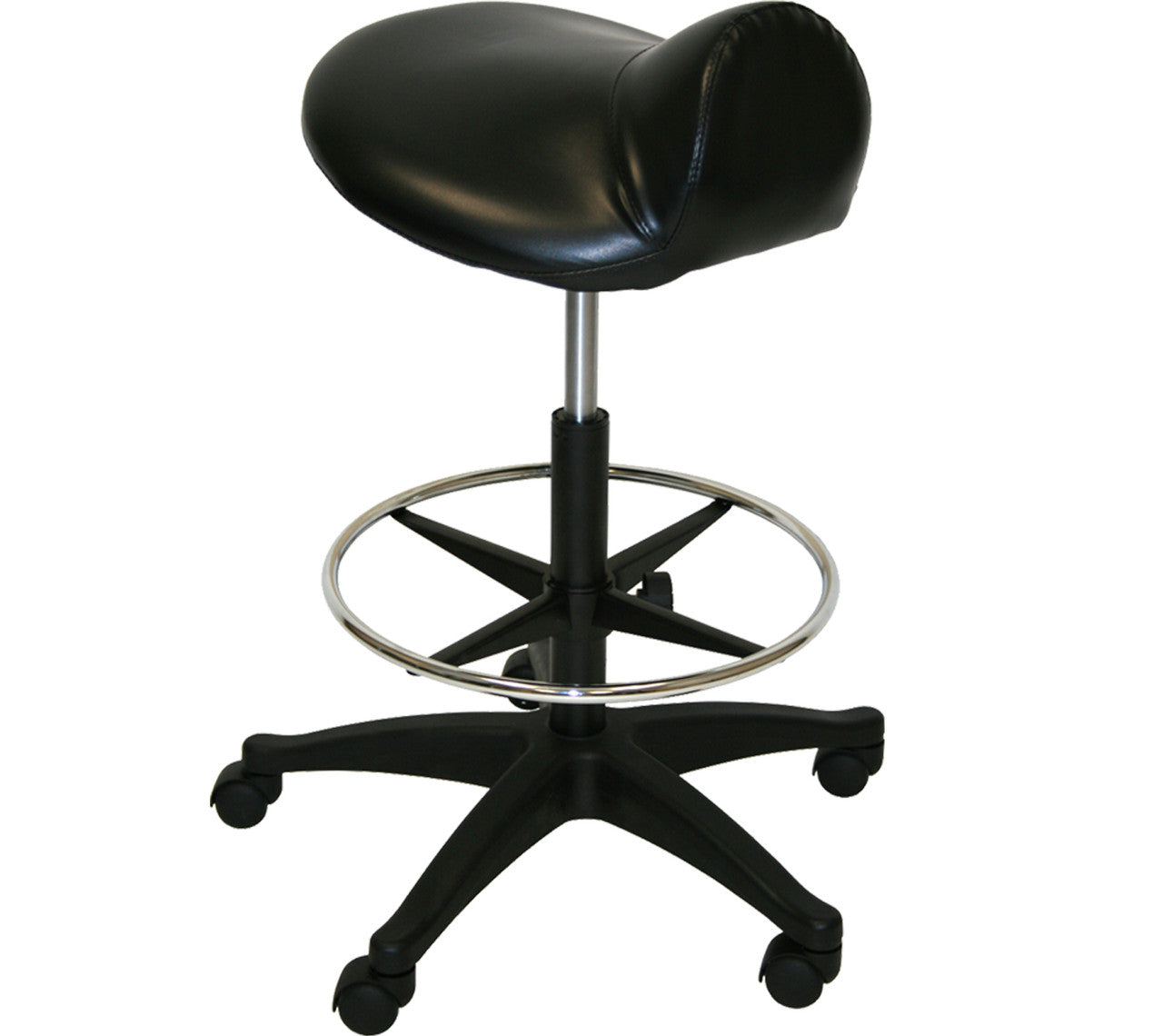 XL Air-Lift Saddle Stool  with Adjustable Footrest