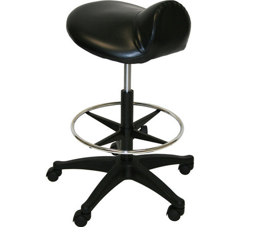 XL Air-Lift Saddle Stool  with Adjustable Footrest