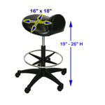 XL Air-Lift Saddle Stool  with Adjustable Footrest