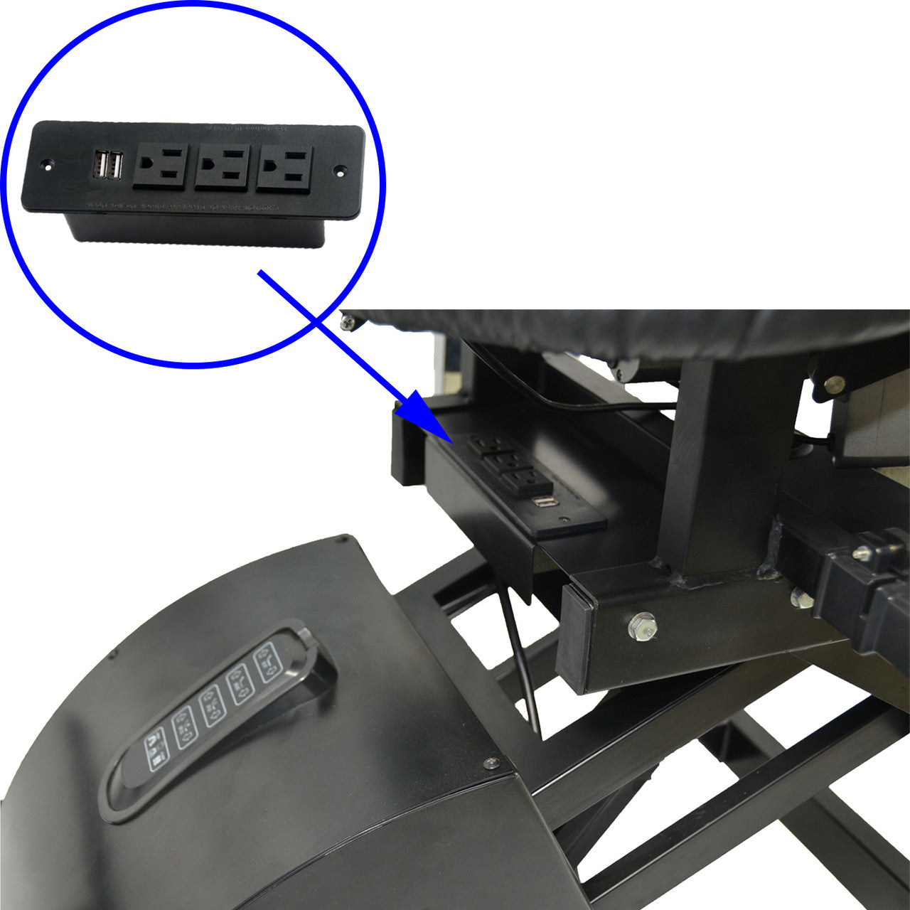 BLK Electric InkBed™ w/FREE: Armrest & USB Power Strip