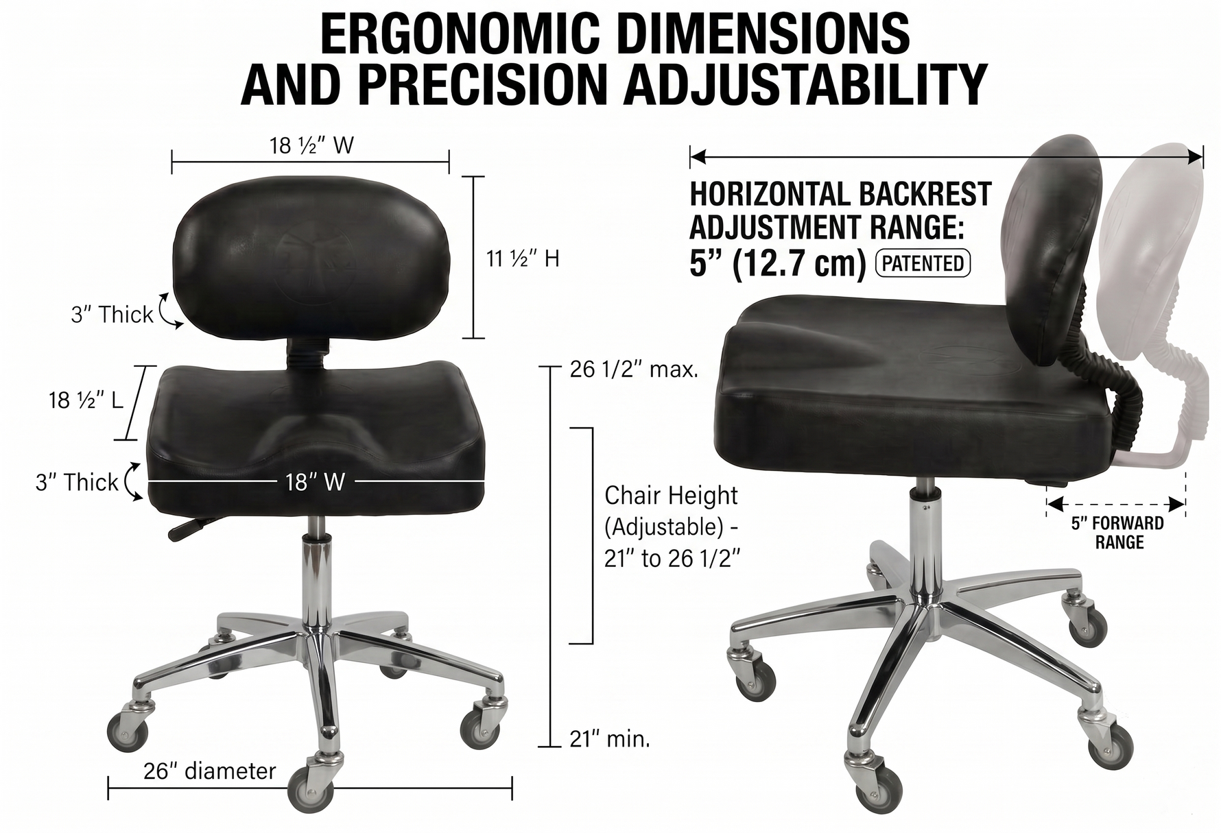 Patented All Purpose Ergonomic Back Support Chair