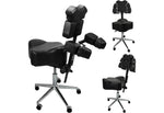 InkStool™ Patented Ergonomic Artist Chair Stool and Straddle Seat with Back Support (BLK)