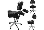 InkStool™ Patented Ergonomic Artist Chair Stool and Straddle Seat with Back Support (BLK)