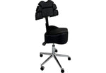 InkStool™ Patented Ergonomic Artist Chair Stool and Straddle Seat with Back Support (BLK)