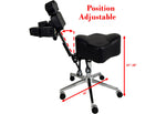 InkStool™ Patented Ergonomic Artist Chair Stool and Straddle Seat with Back Support (BLK)