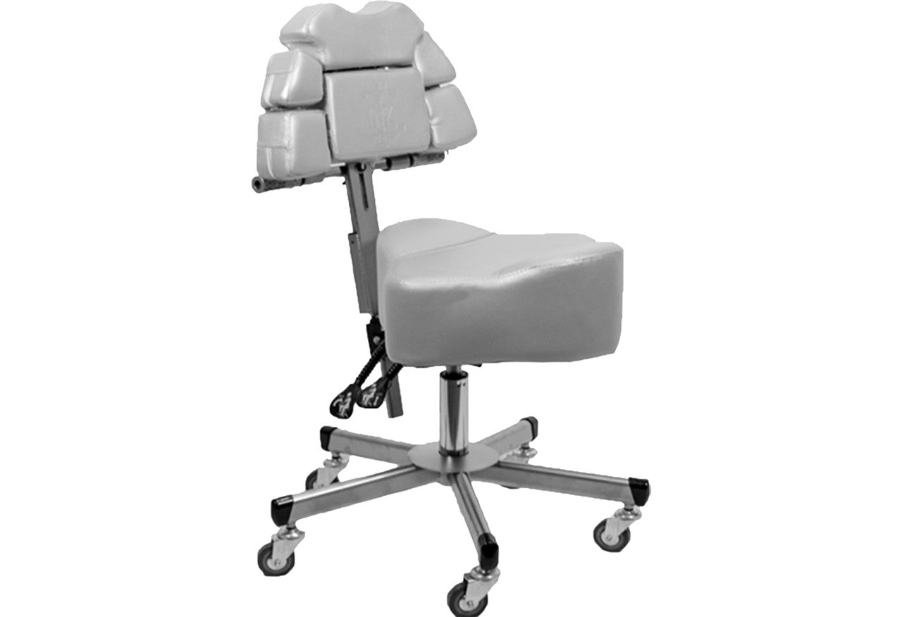 InkStool™ Patented Ergonomic Artist Chair Stool and Straddle Seat with Back Support (GRY)