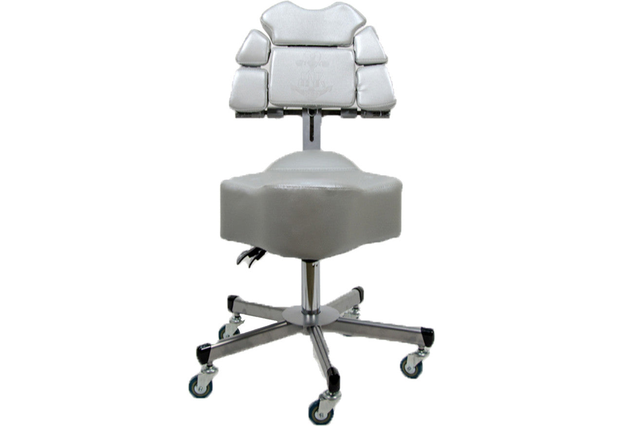 InkStool™ Patented Ergonomic Artist Chair Stool and Straddle Seat with Back Support (GRY)