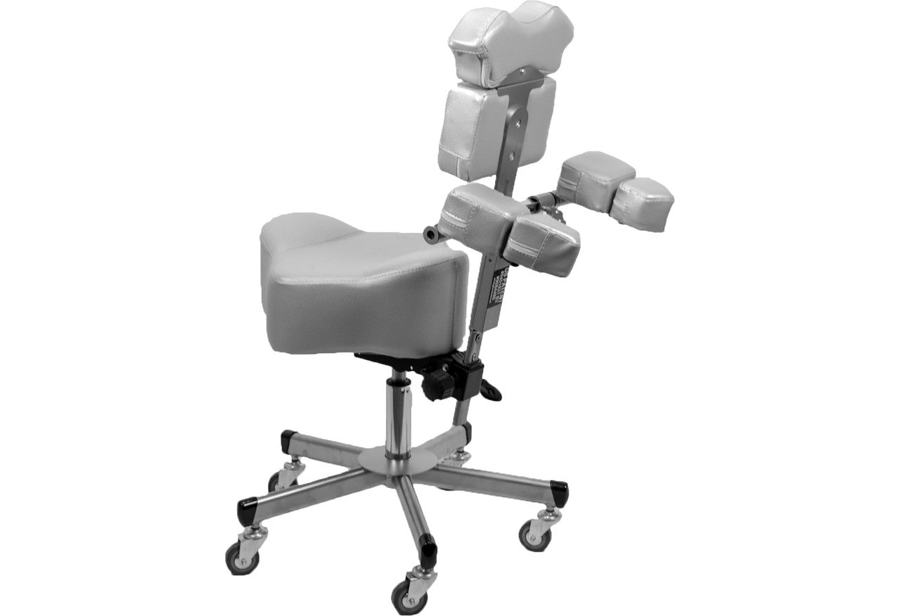 InkStool™ Patented Ergonomic Artist Chair Stool and Straddle Seat with Back Support (GRY)