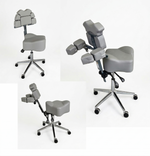 InkStool™ Patented Ergonomic Artist Chair Stool and Straddle Seat with Back Support (GREY)