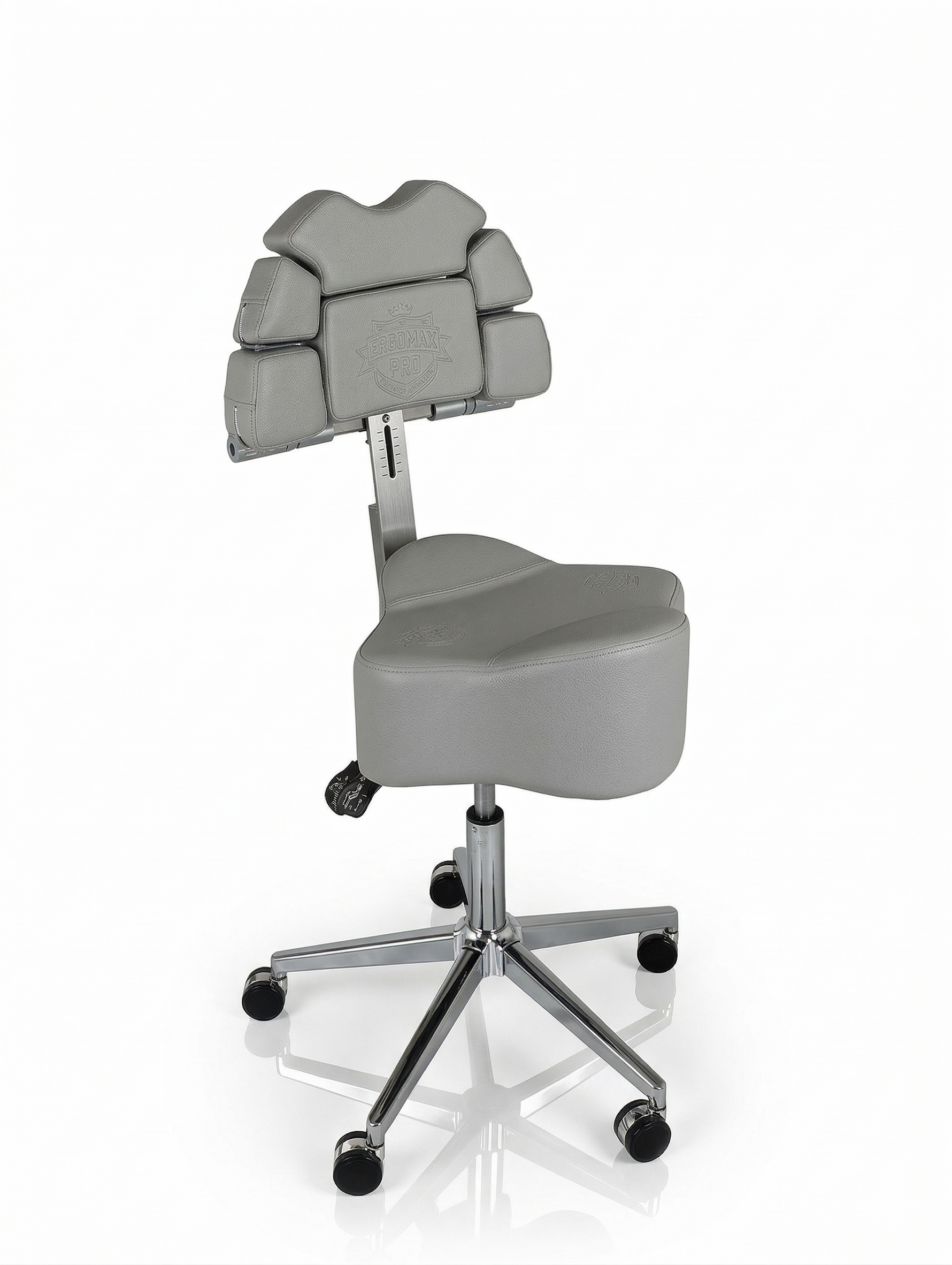 InkStool™ Patented Ergonomic Artist Chair Stool and Straddle Seat with Back Support (GREY)