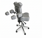 InkStool™ Patented Ergonomic Artist Chair Stool and Straddle Seat with Back Support (GREY)