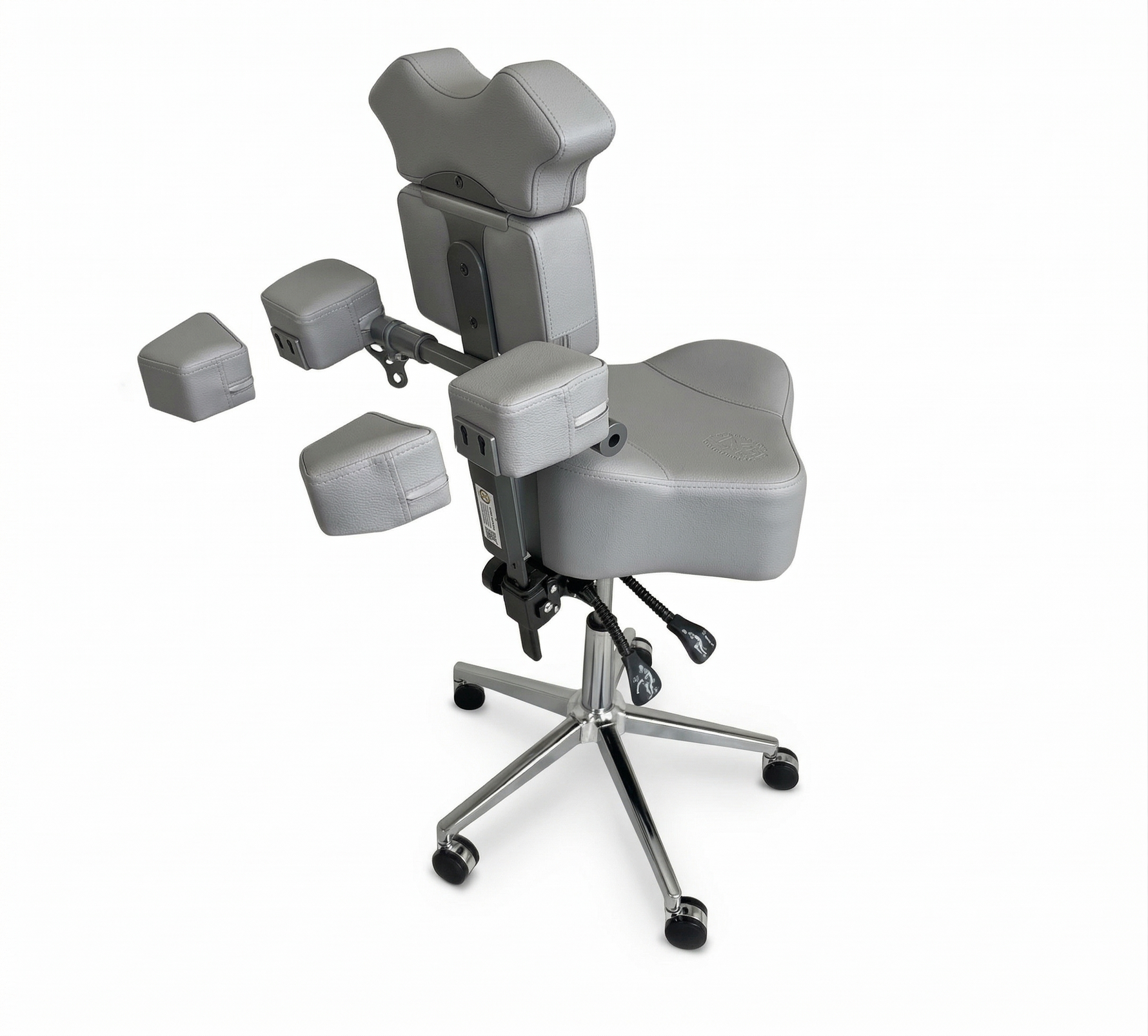 InkStool™ Patented Ergonomic Artist Chair Stool and Straddle Seat with Back Support (GREY)