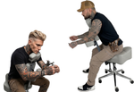 InkStool™ Patented Ergonomic Artist Chair Stool and Straddle Seat with Back Support (GREY)