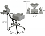 InkStool™ Patented Ergonomic Artist Chair Stool and Straddle Seat with Back Support (GREY)