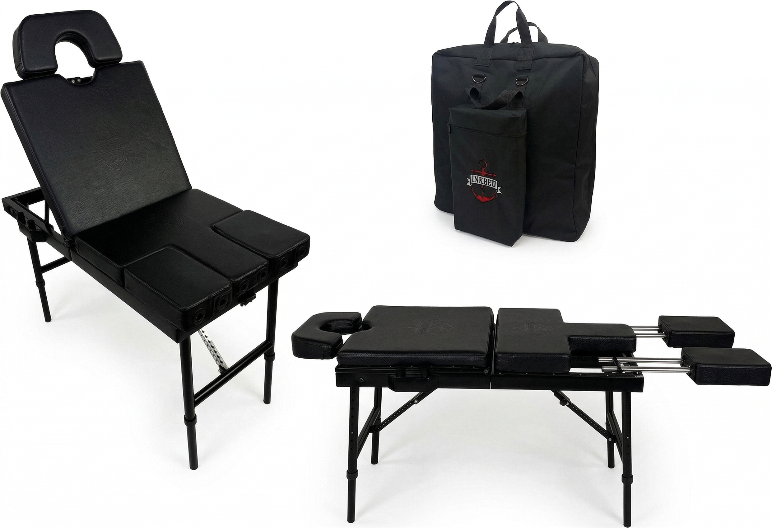 InkTable Portable Tattoo Table and Chair with Carrying Case